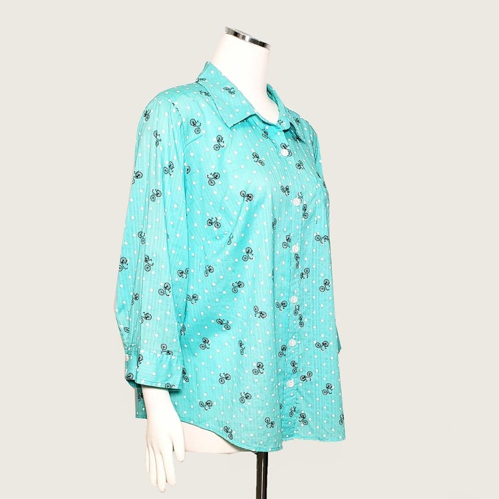 Karen Scott Bicycle Print Top​ - Picture 2 of 7